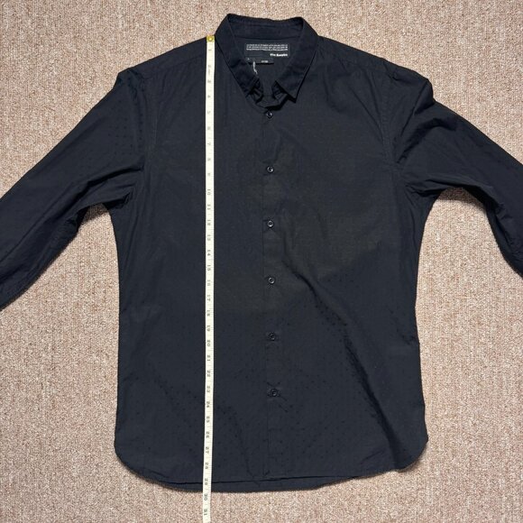 The Kooples Black Long Sleeve Button Up Shirt Polka Dot Fitted Mens Large - Picture 5 of 8